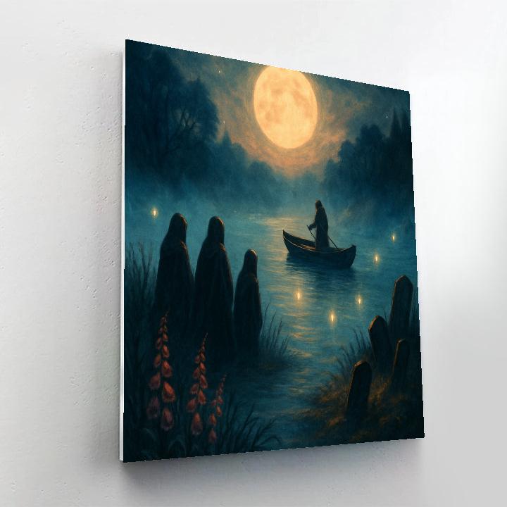 Silent Ferry At Witching Hour Numbered painting kits