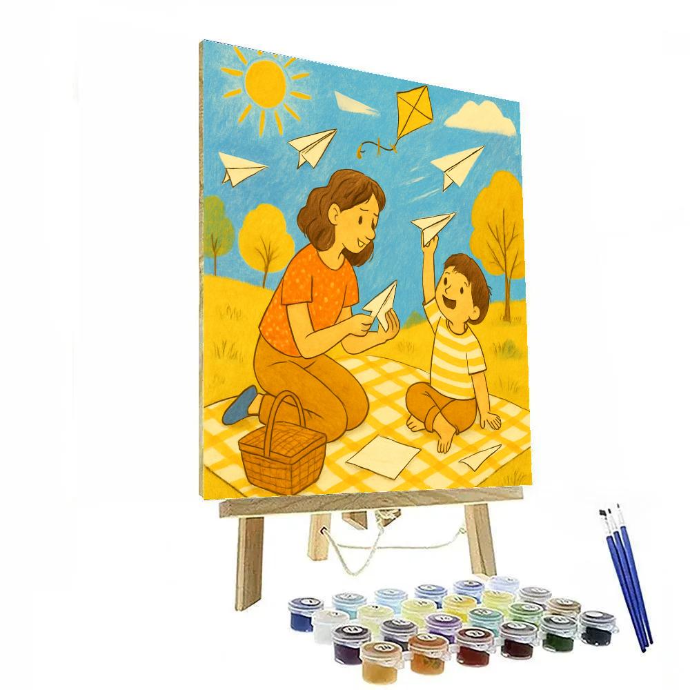 Picnic And Paper Plane Lessons DIY paint by numbers