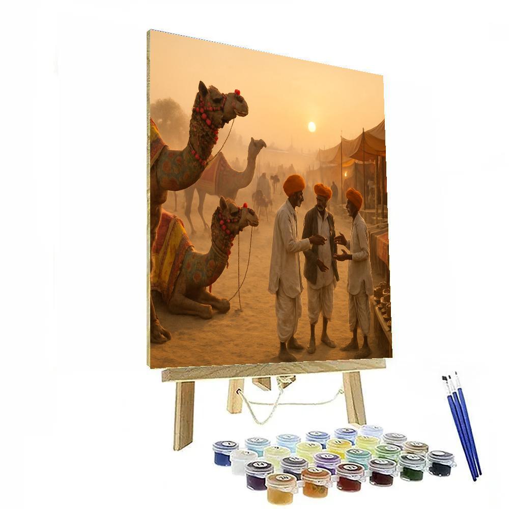 Pushkar Camel Fair Dawn Market paint by number