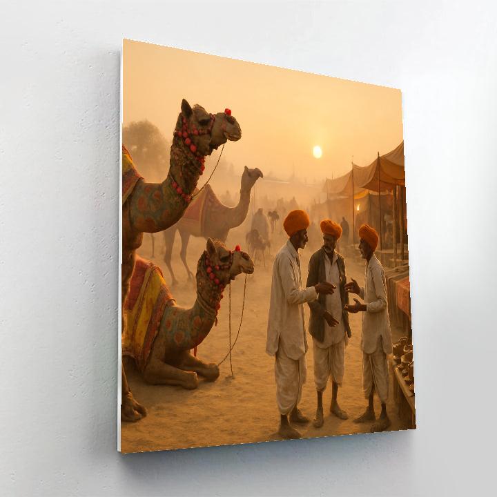 Pushkar Camel Fair Dawn Market paint by number