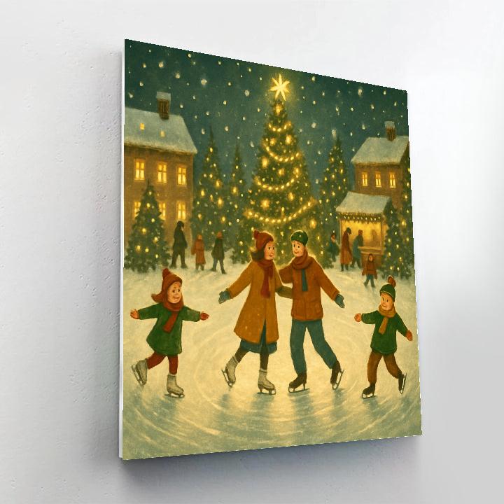 Skating By The Pine Square Paint by numbers art