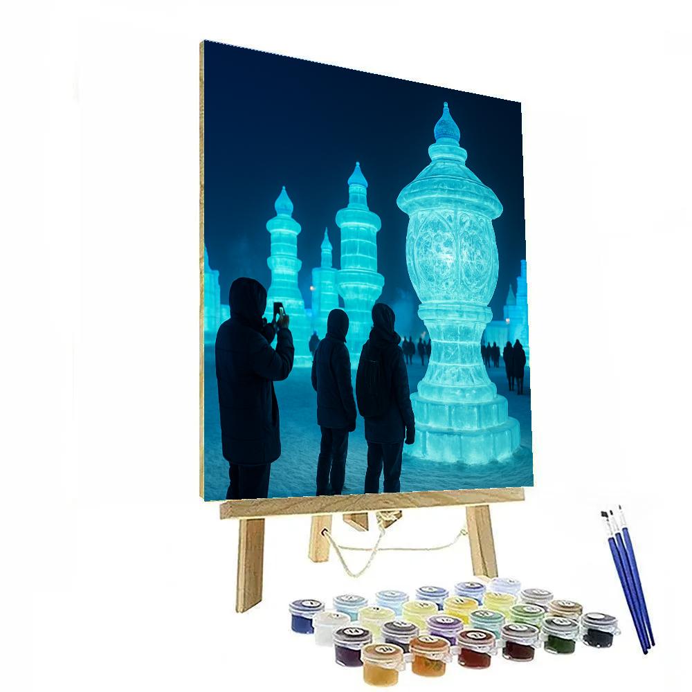 Harbin Ice Lantern Festival Night Number painting