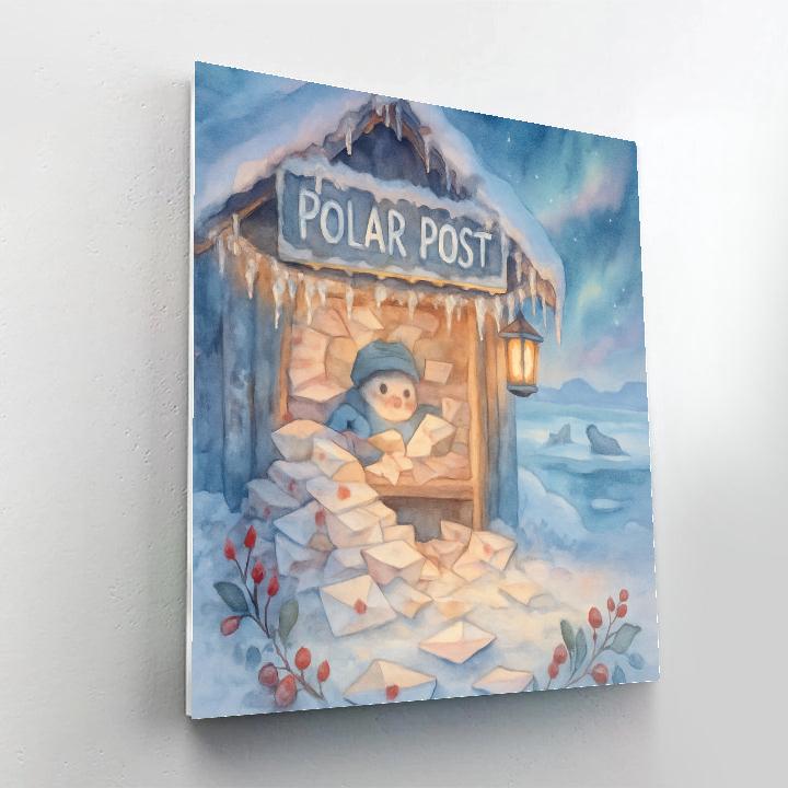 Polar Post Office Eve Number painting