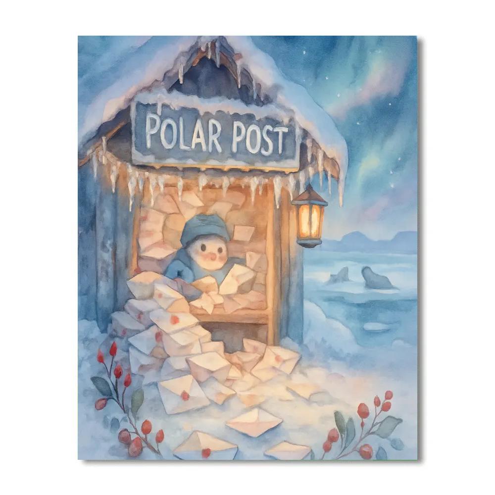 Polar Post Office Eve Number painting