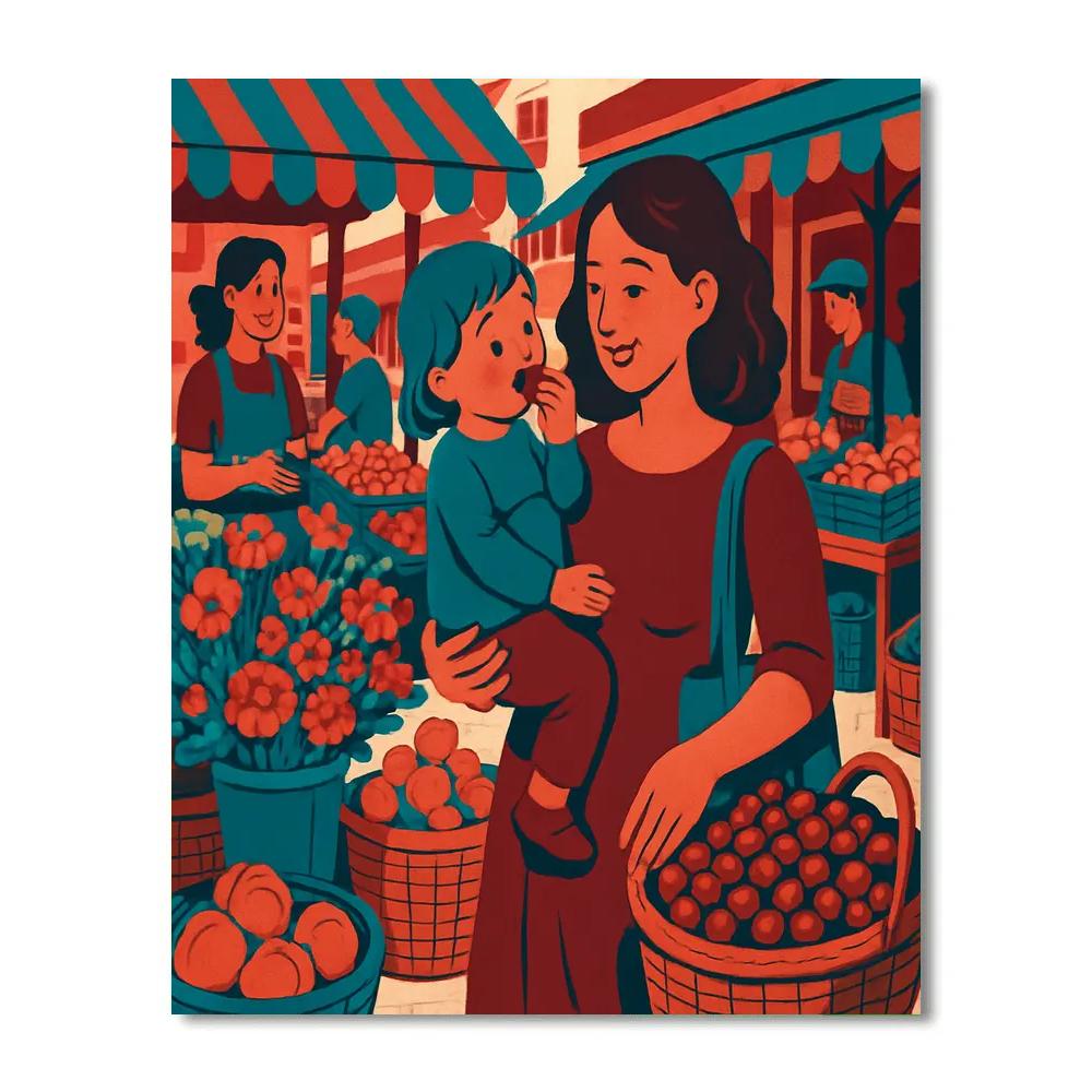 Market Morning Side By Side paint by color