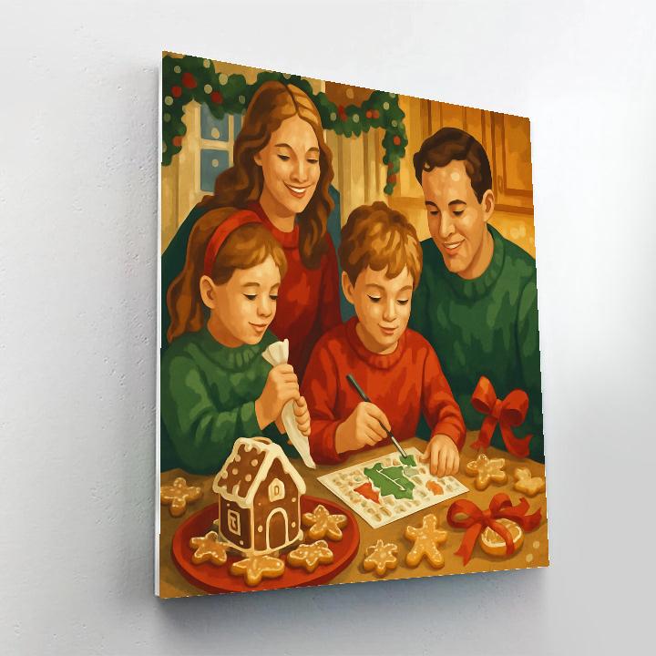 Gingerbread Gathering Number painting