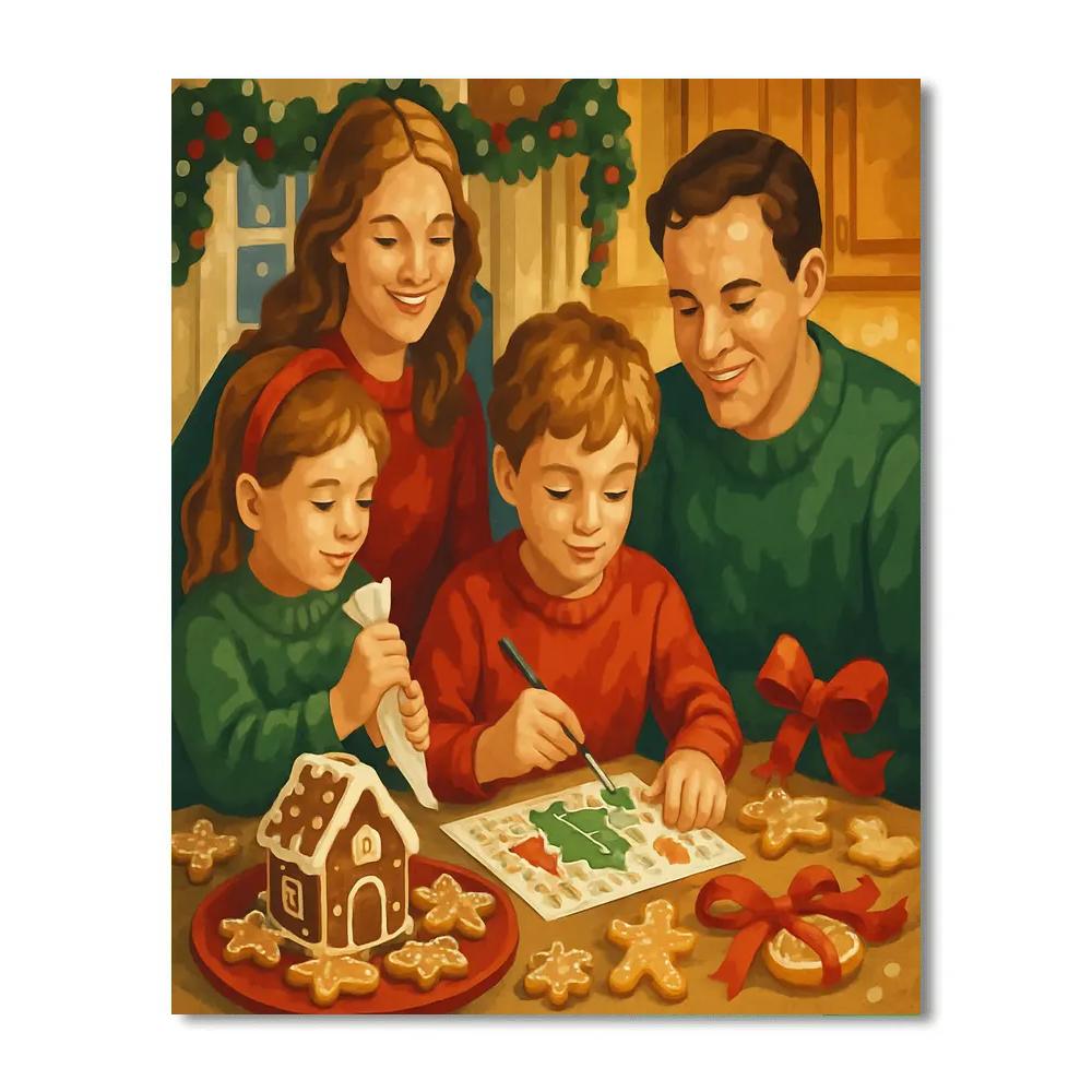 Gingerbread Gathering Number painting