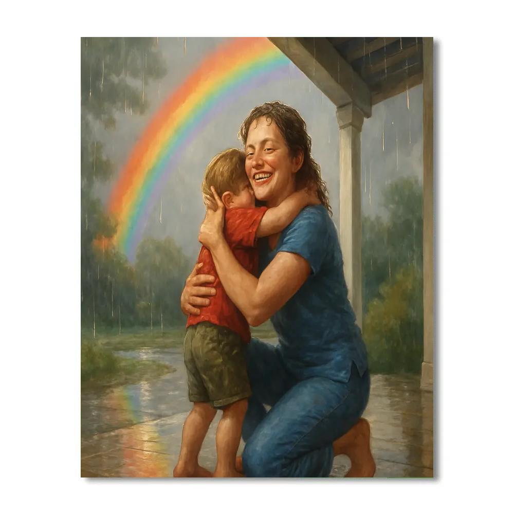 Rainbows After The Storm Hug paint by numbers
