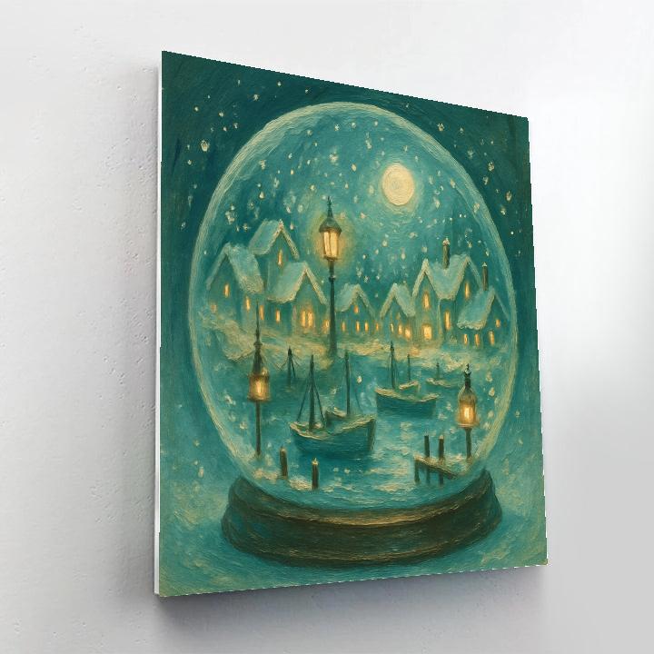 Snow Globe Harbor Dream paint by numbers