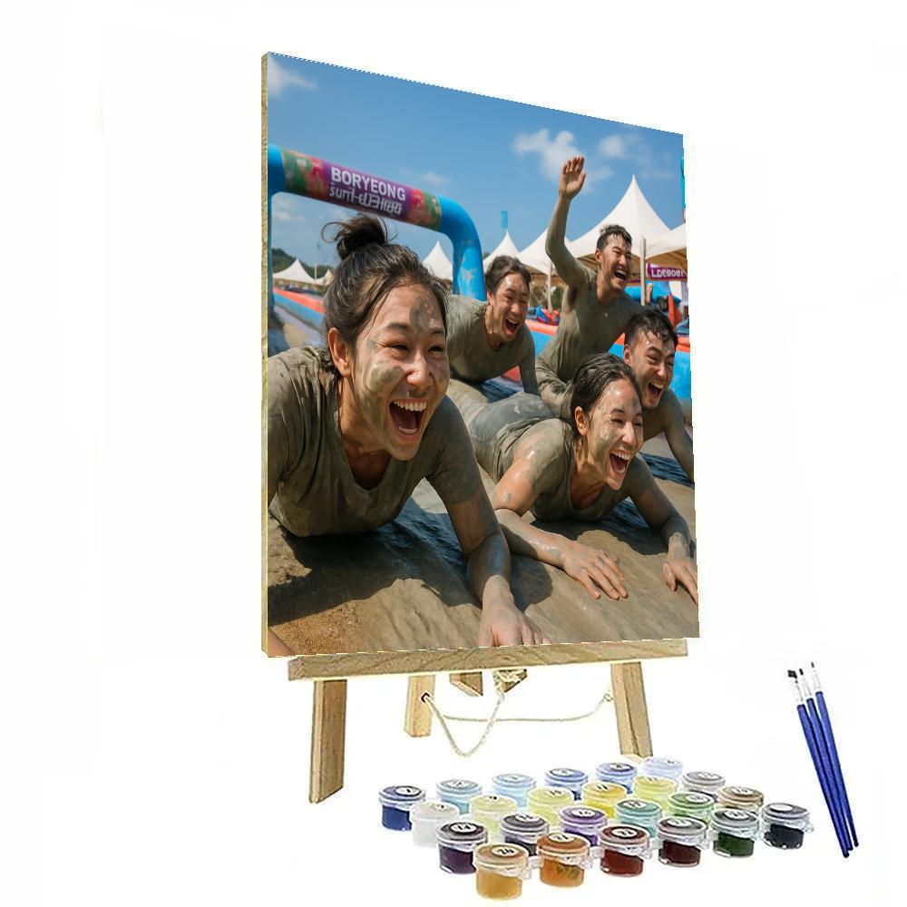 Boryeong Mud Festival Beach DIY paint by numbers