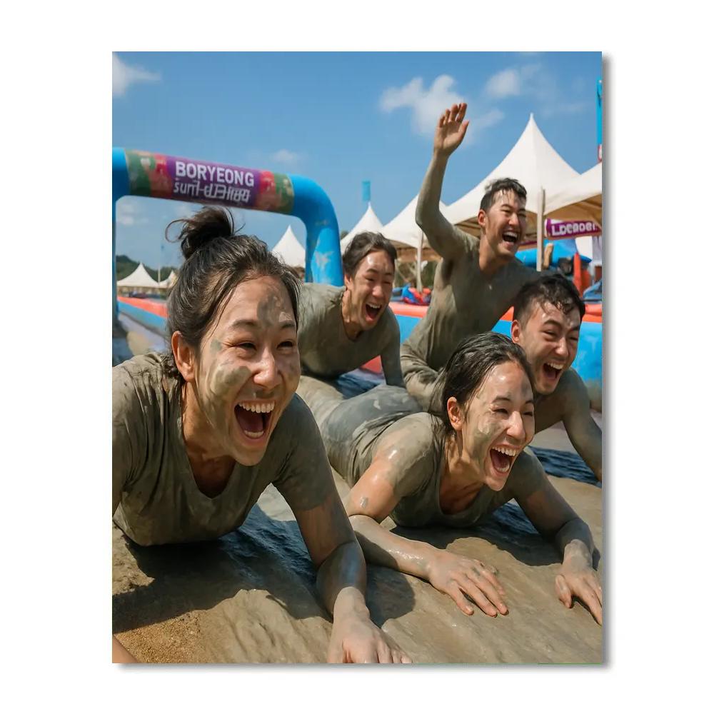 Boryeong Mud Festival Beach DIY paint by numbers