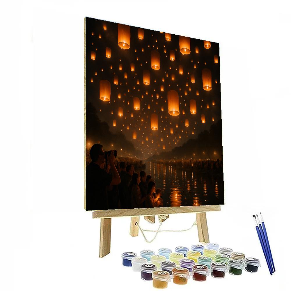 Lantern Festival Sky Release paint by number