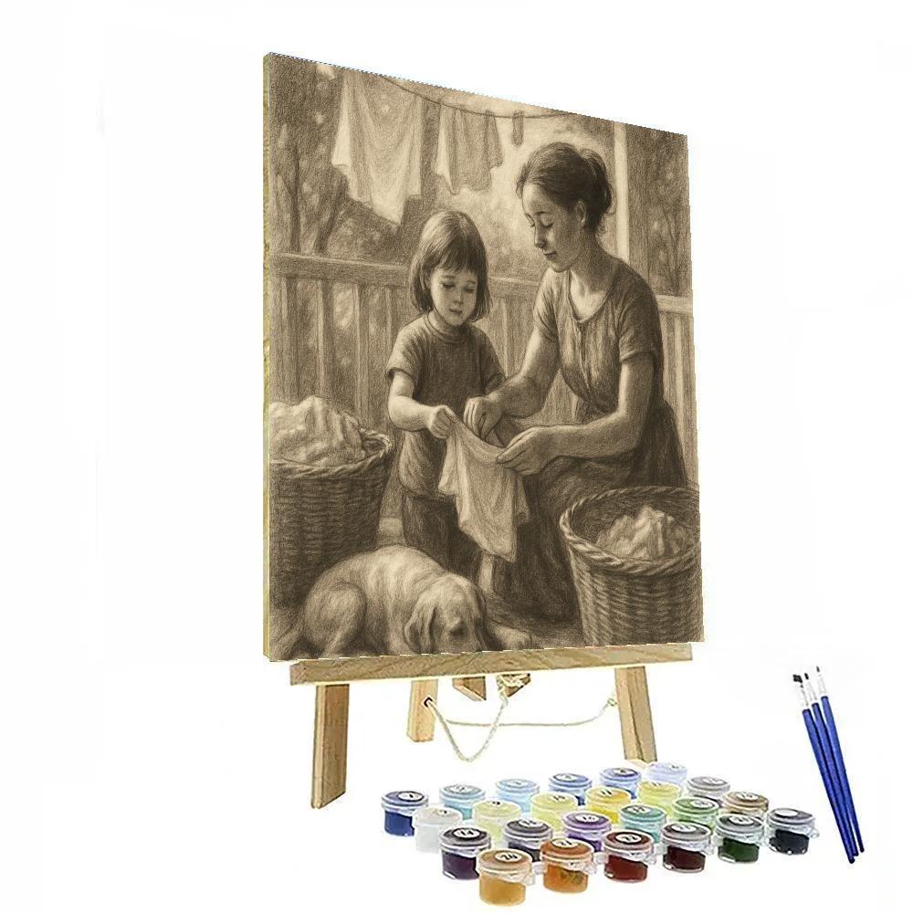 Laundry Day Folding Lessons Number painting