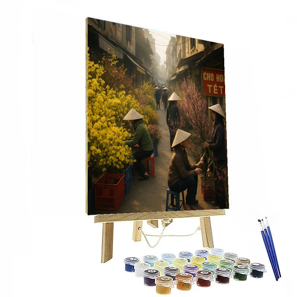 Tet Flower Market Morning DIY paint by numbers