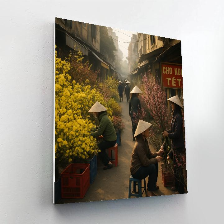 Tet Flower Market Morning DIY paint by numbers