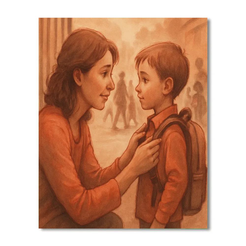 Farewell At The School Gate painting number kit
