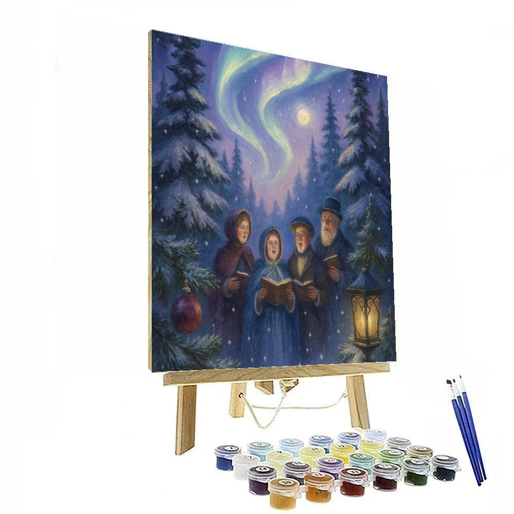 Aurora Caroling Pines painting number kit