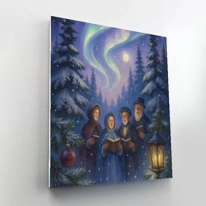 Aurora Caroling Pines painting number kit