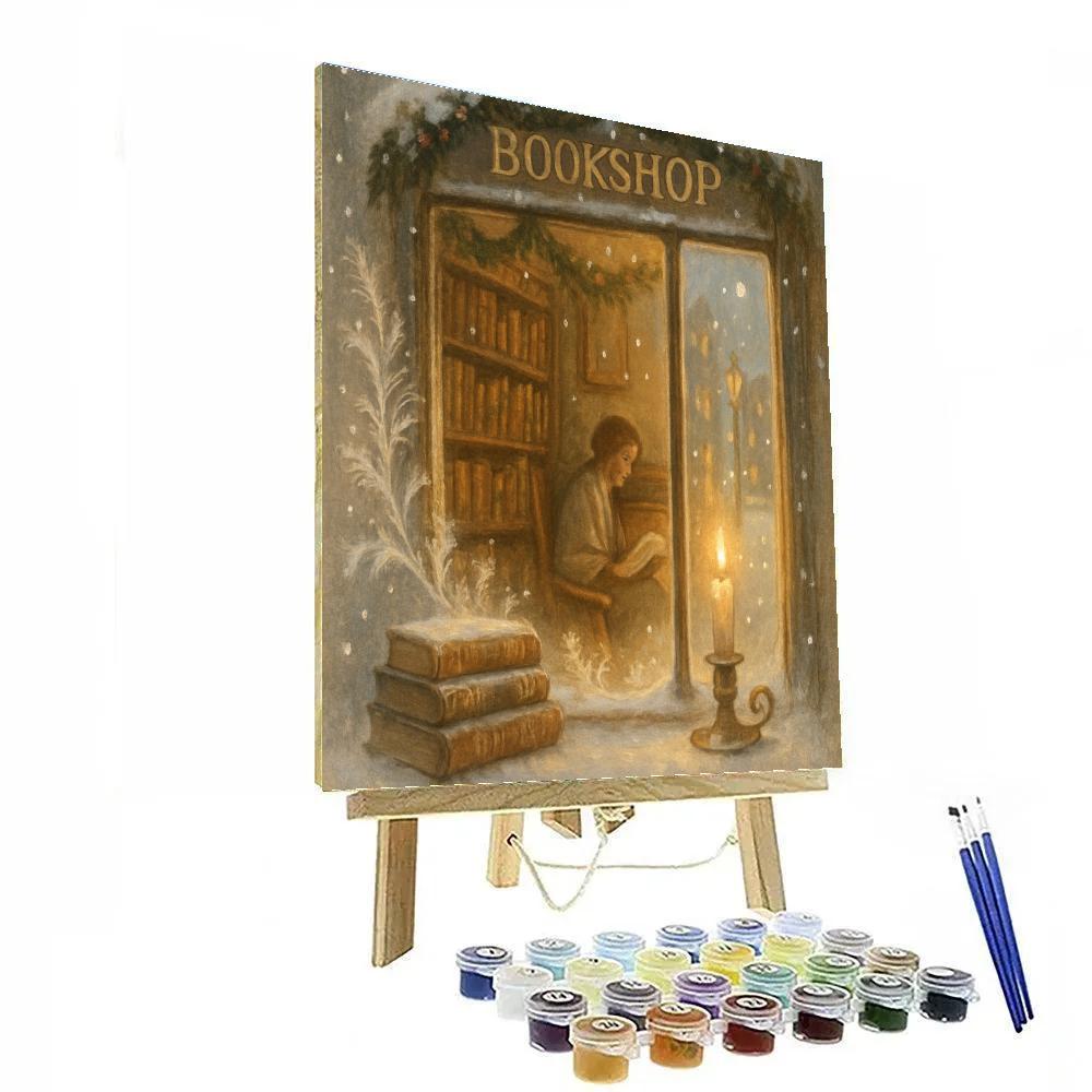 Hearthside Bookshop Night paint by numbers