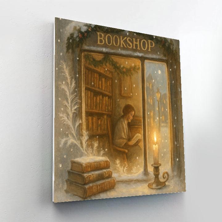 Hearthside Bookshop Night paint by numbers