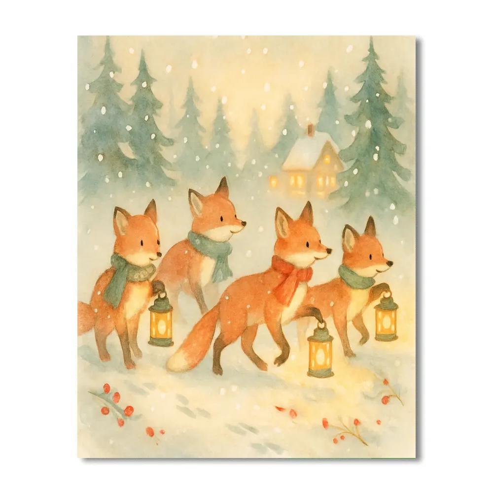 Carol Of The Lantern Foxes paint by numbers