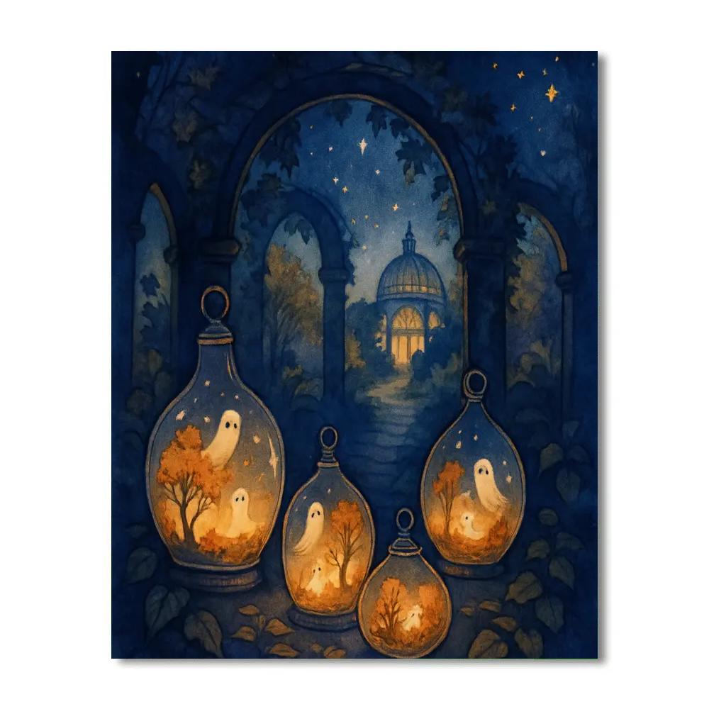 The Glass Lantern Gardens DIY paint by numbers