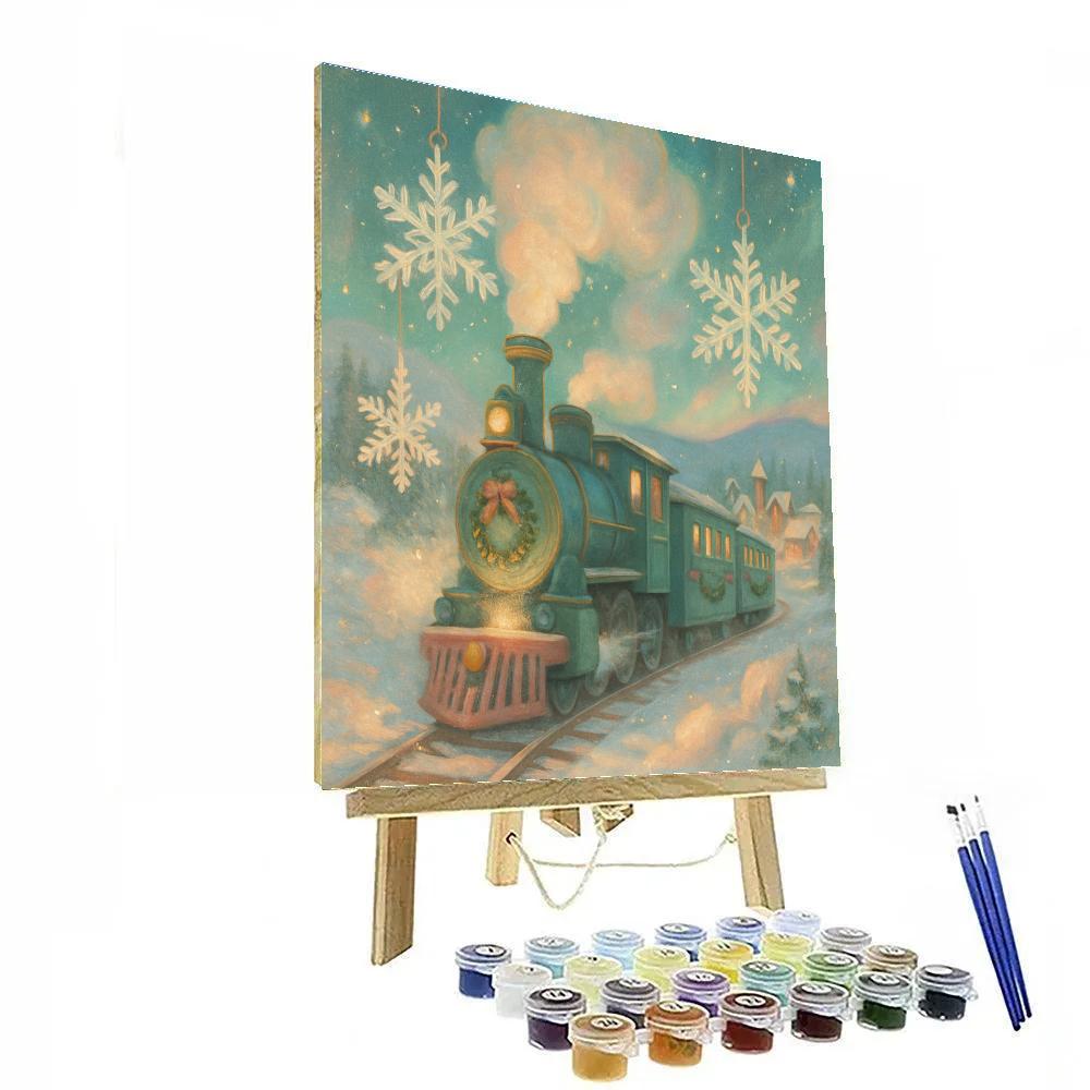 Snowflake Train To Wintervale Painting by numbers kit