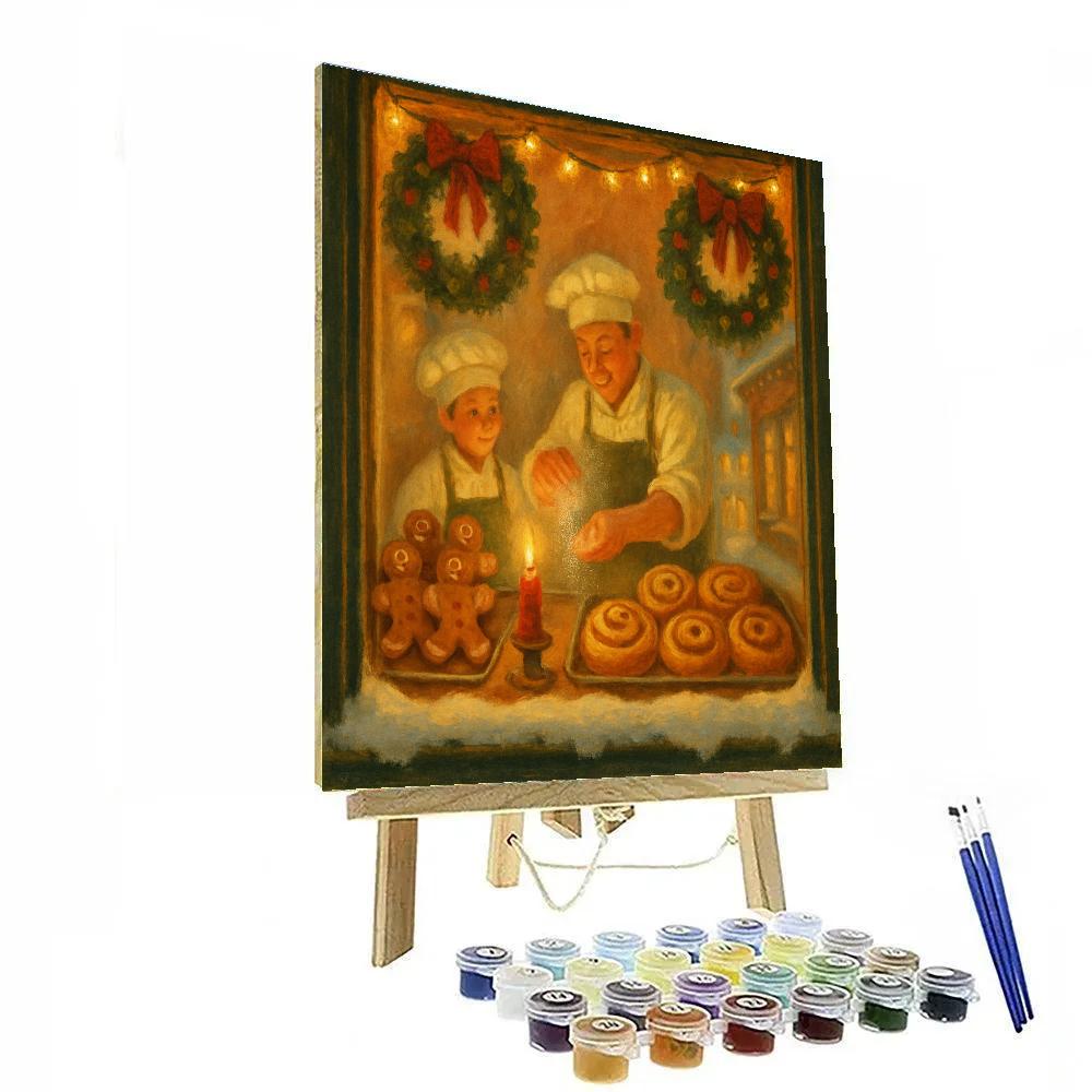 Candlelit Window Bakery painting number kit