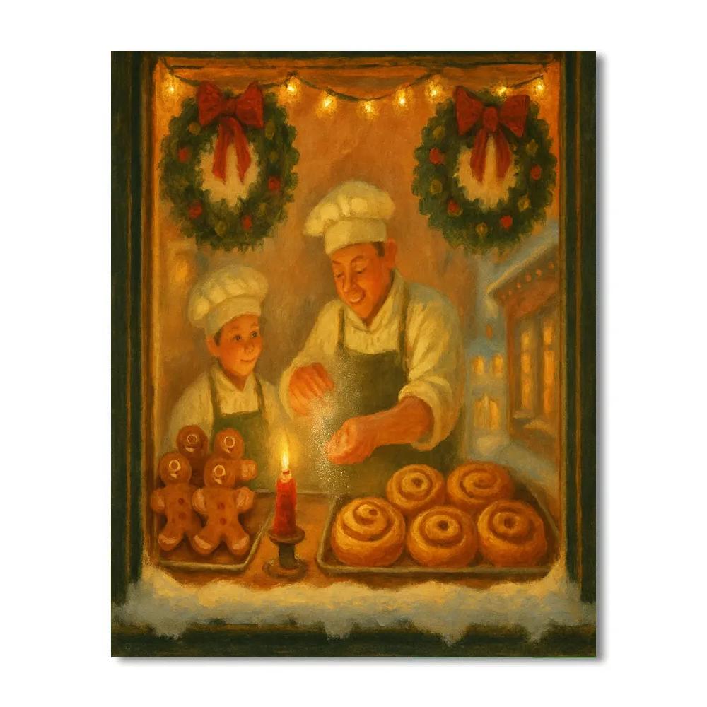 Candlelit Window Bakery painting number kit