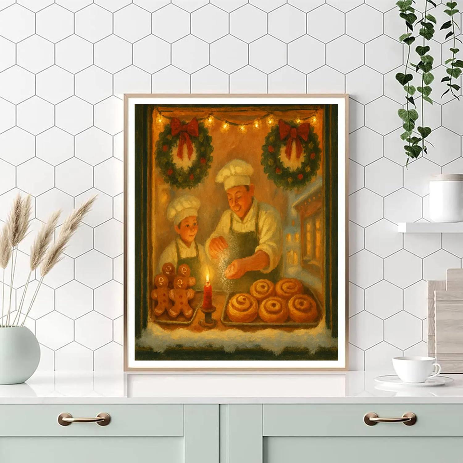 Candlelit Window Bakery painting number kit