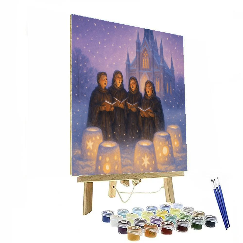 Snow Lantern Cathedral Choir paint by numbers