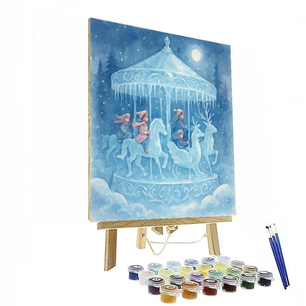 Icicle Carousel Night DIY paint by numbers
