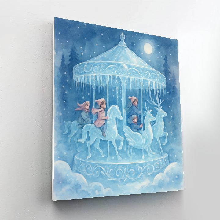 Icicle Carousel Night DIY paint by numbers