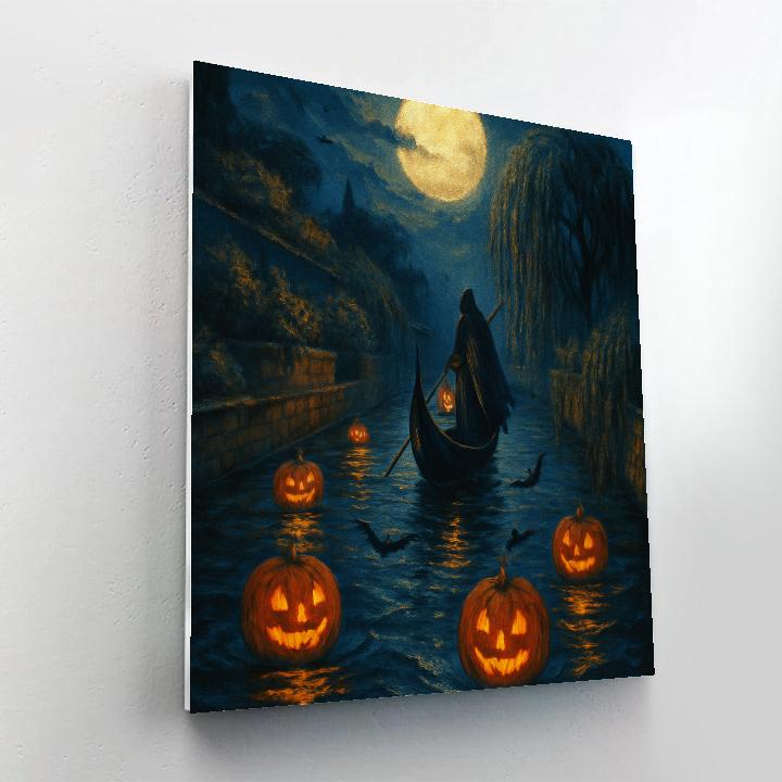 Glimmering Pumpkin Canal Painting by numbers kit