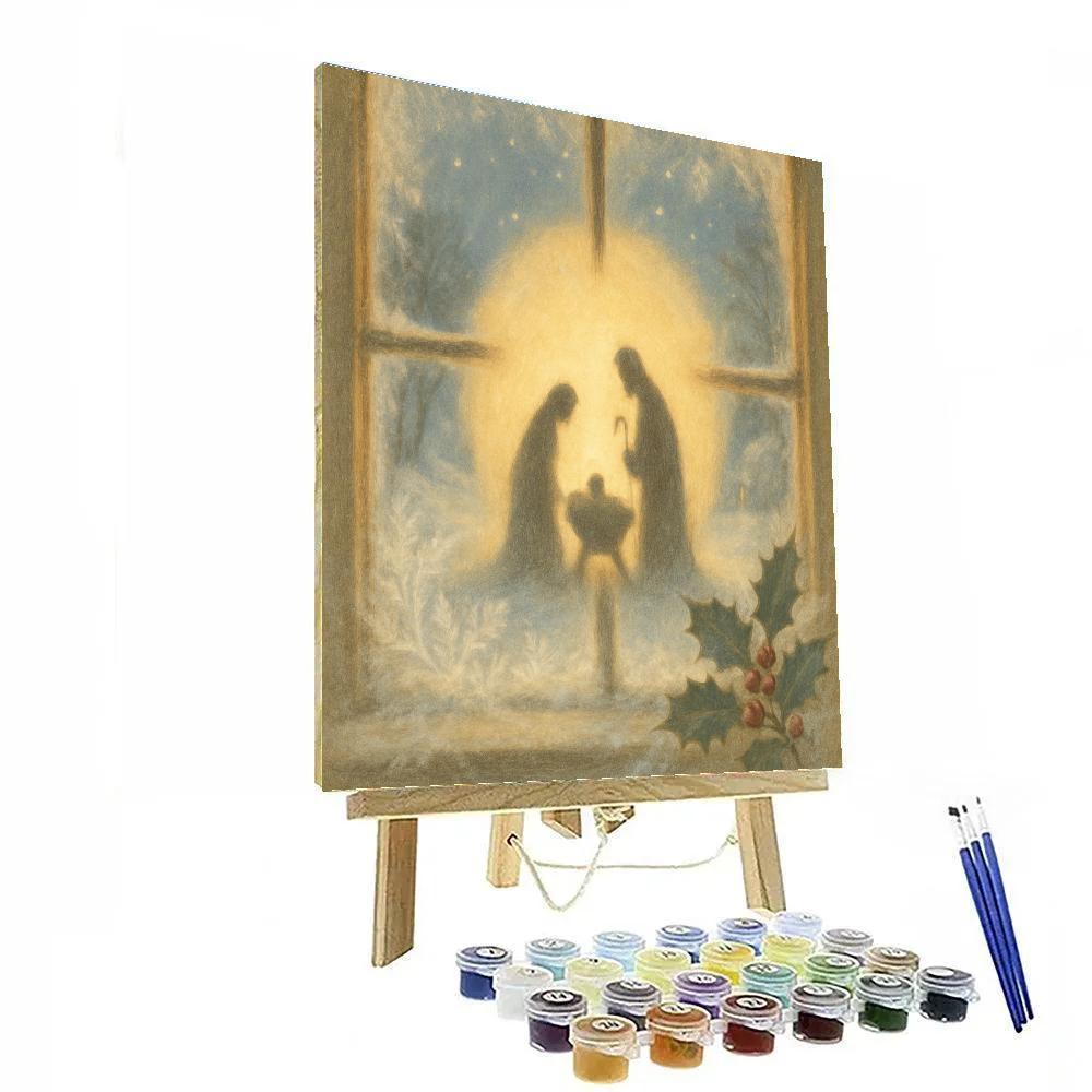Frosted Window Nativity painting number kit