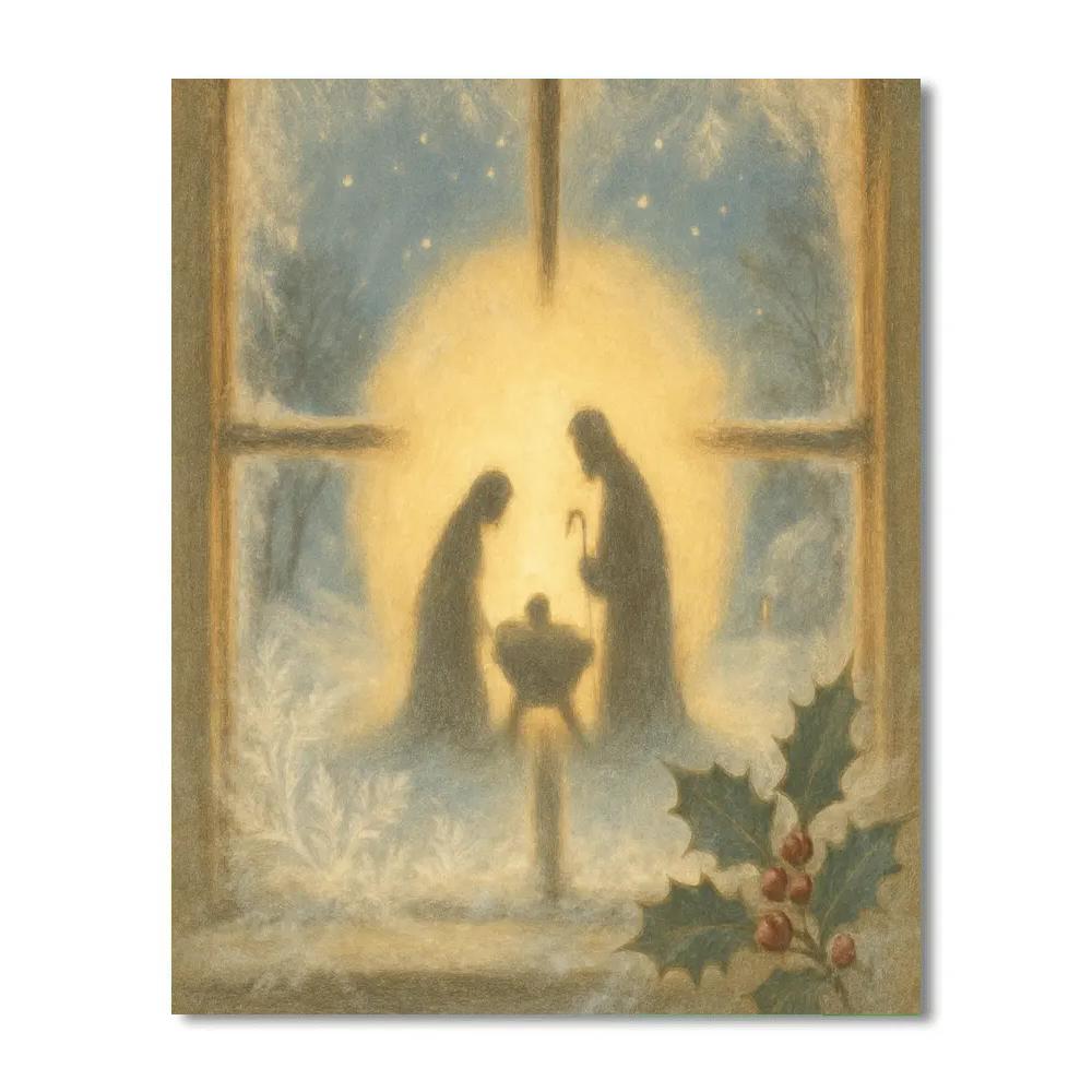 Frosted Window Nativity painting number kit