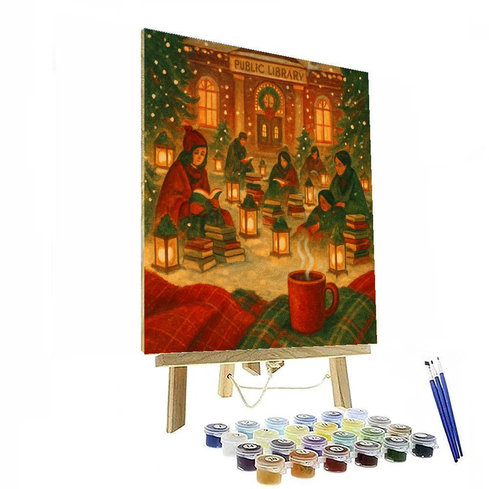 Snowbound Lantern Library Painting by numbers kit