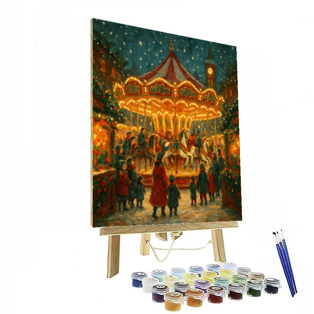 Winter Market Carousel Of Lights Paint by numbers kits