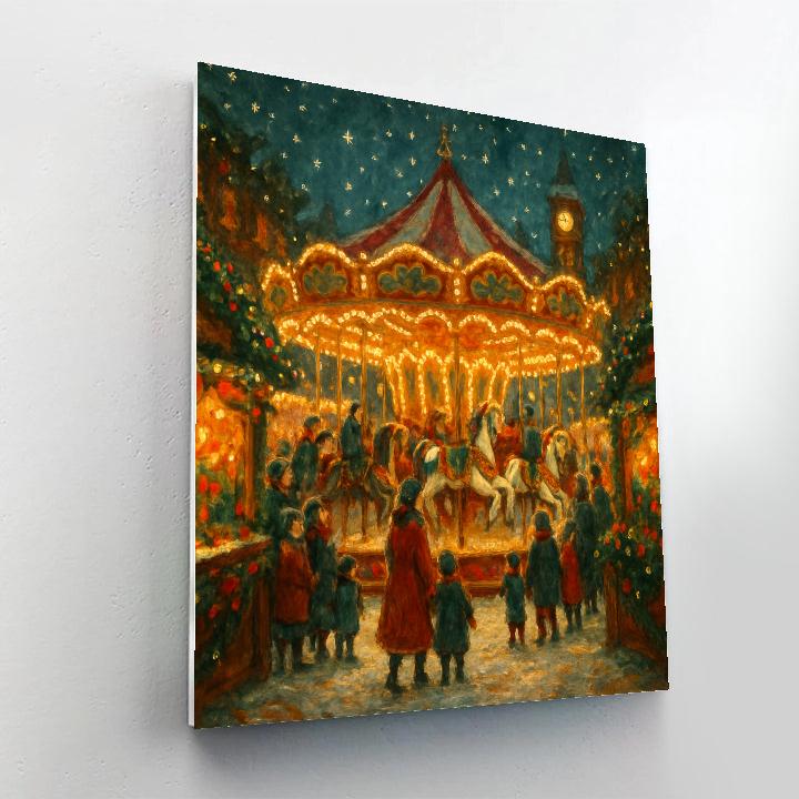 Winter Market Carousel Of Lights Paint by numbers kits