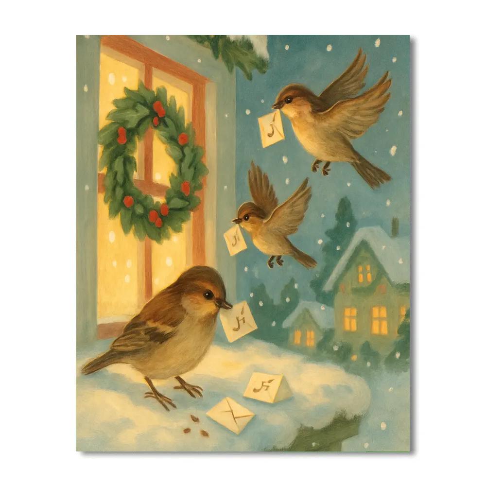 Sparrow Post Carol Notes paint by number