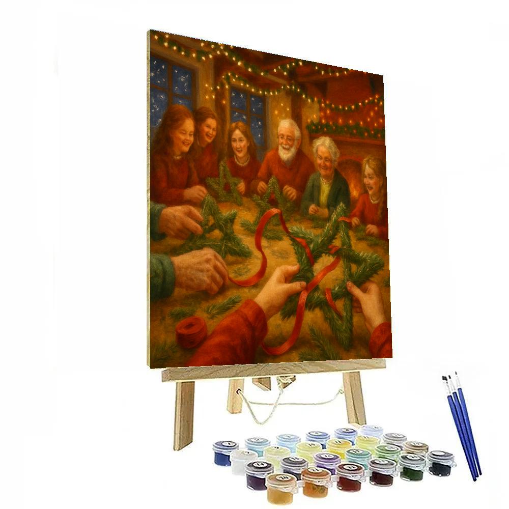 Starlit Wreath Workshop painting number kit