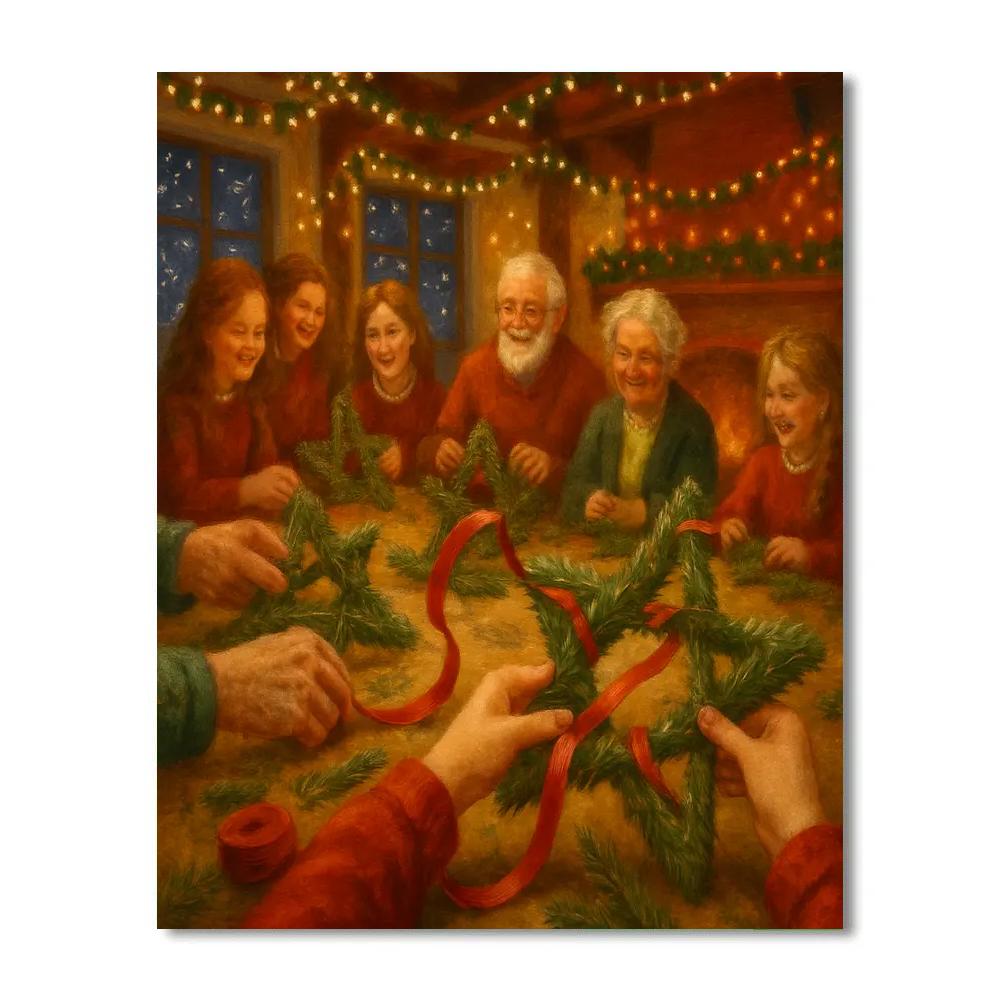 Starlit Wreath Workshop painting number kit