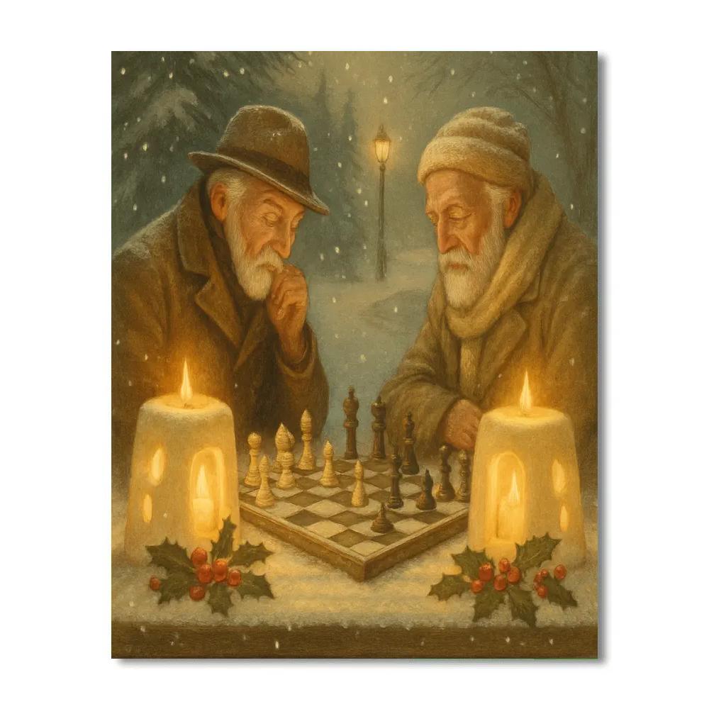 Snow Lantern Chess Game DIY paint by numbers