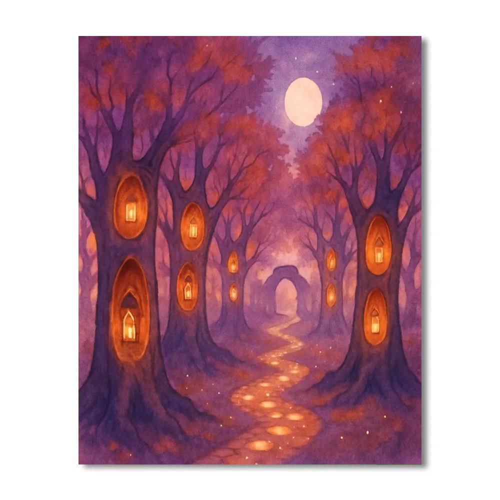 The Orchard Of Echoed Lanterns Number painting