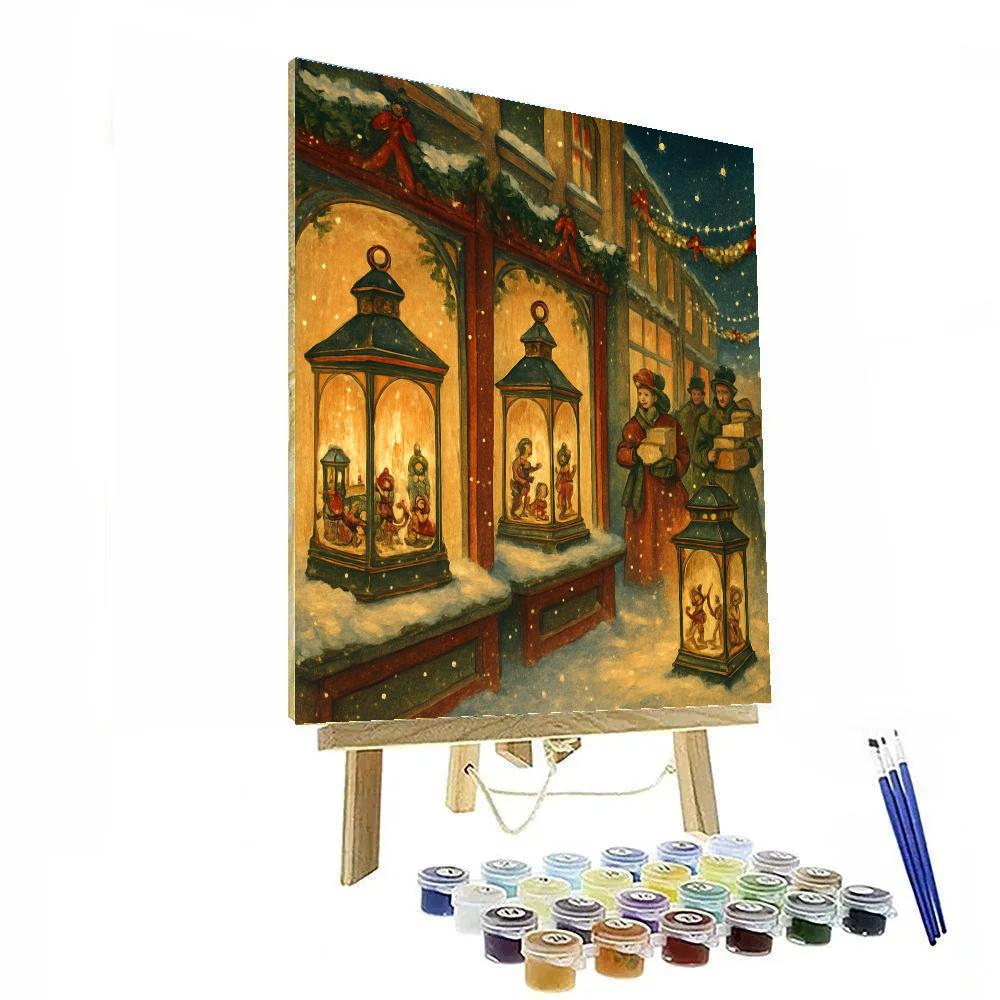 Snow Lantern Window Market Paint by numbers art