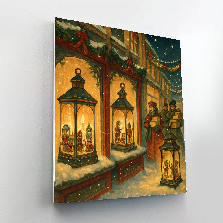 Snow Lantern Window Market Paint by numbers art