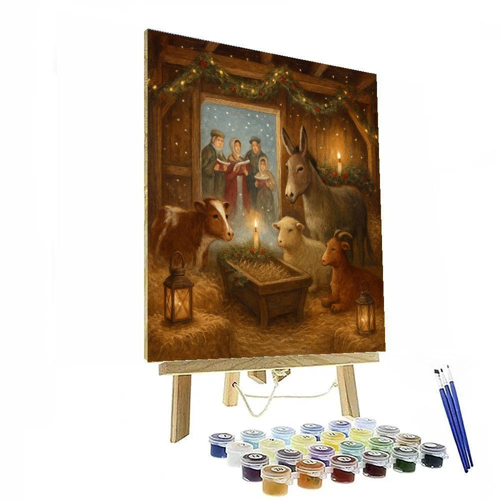 Midwinter Stables Carol Night Painting by numbers kit