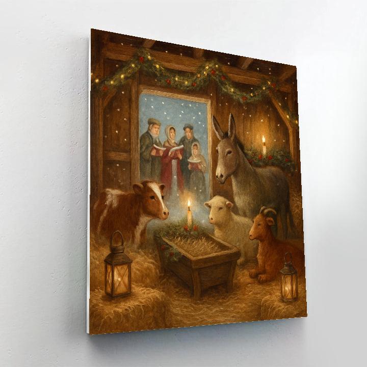Midwinter Stables Carol Night Painting by numbers kit