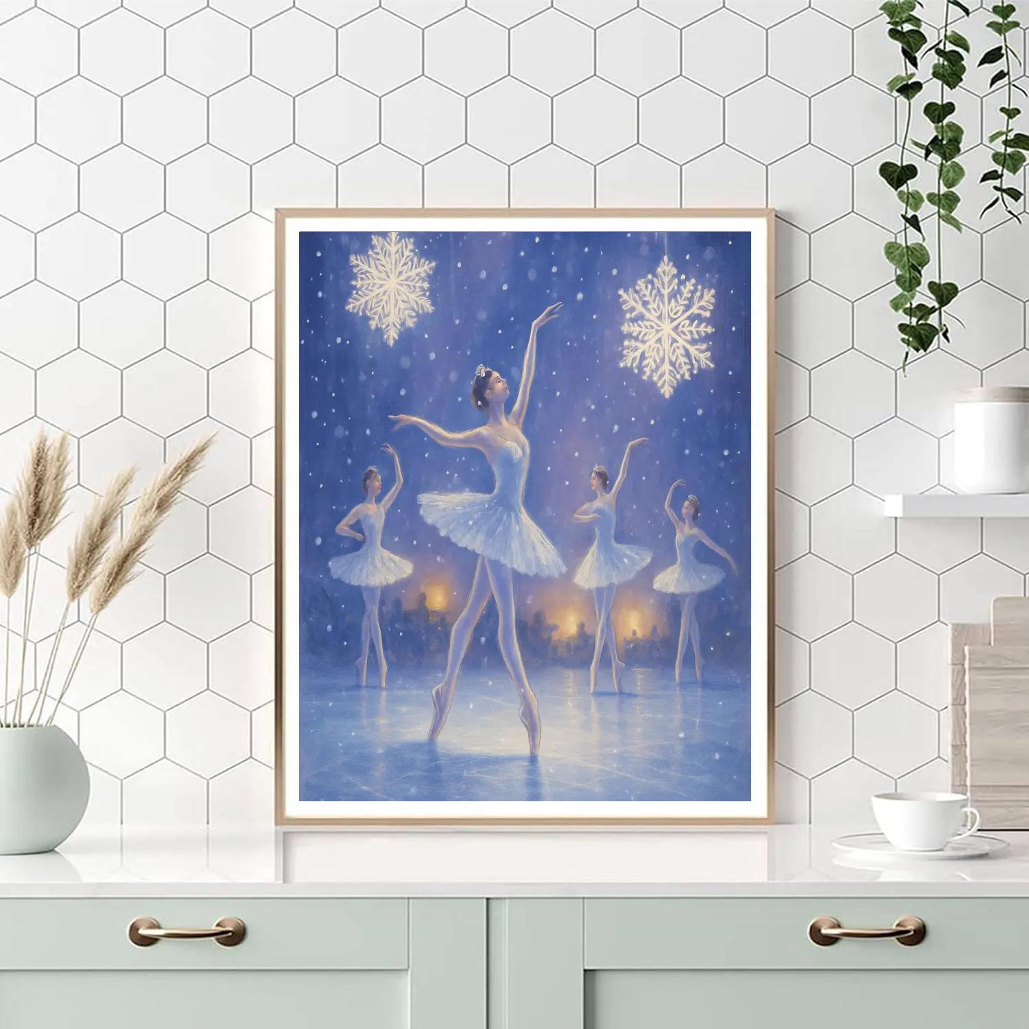 Snowflake Lantern Ballet paint by numbers