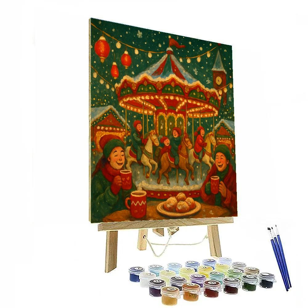 Noel Night Market Carousel DIY paint by numbers